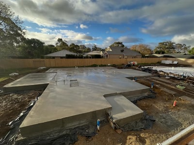 Finished concrete slabs from our multi-unit project in Balnarring